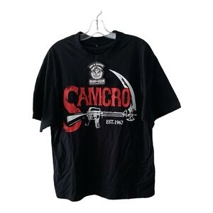Sons of Anarchy Reaper SAMCRO Men’s Black Graphic T Shirt Size XL Y2K Streetwear